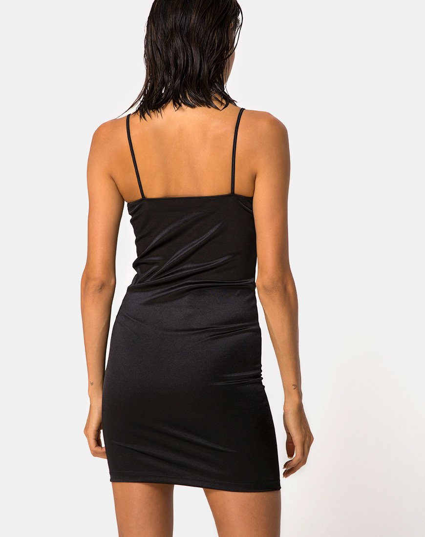 Robe Cecile en satin noir