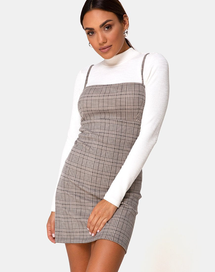 Cecile Dress in Check Grey (robe à carreaux grise)