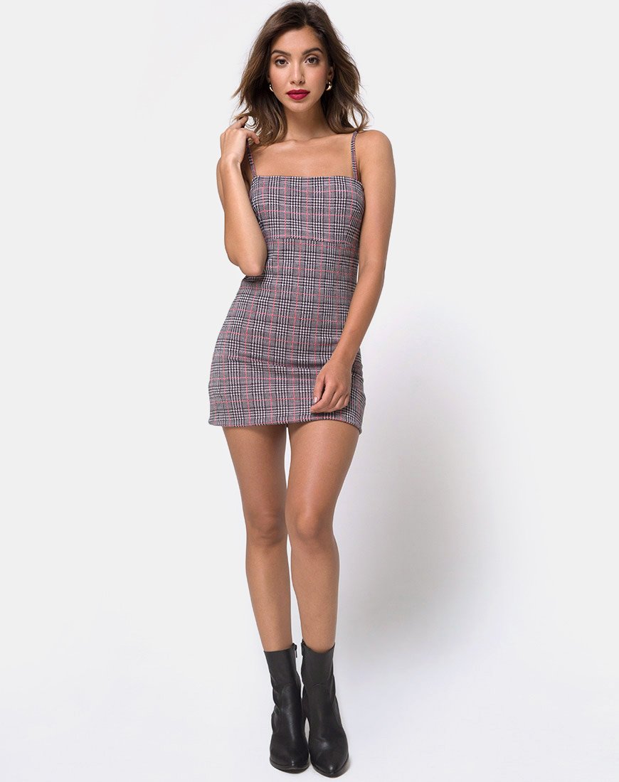 Image de la robe Cecile à carreaux Charles Blush