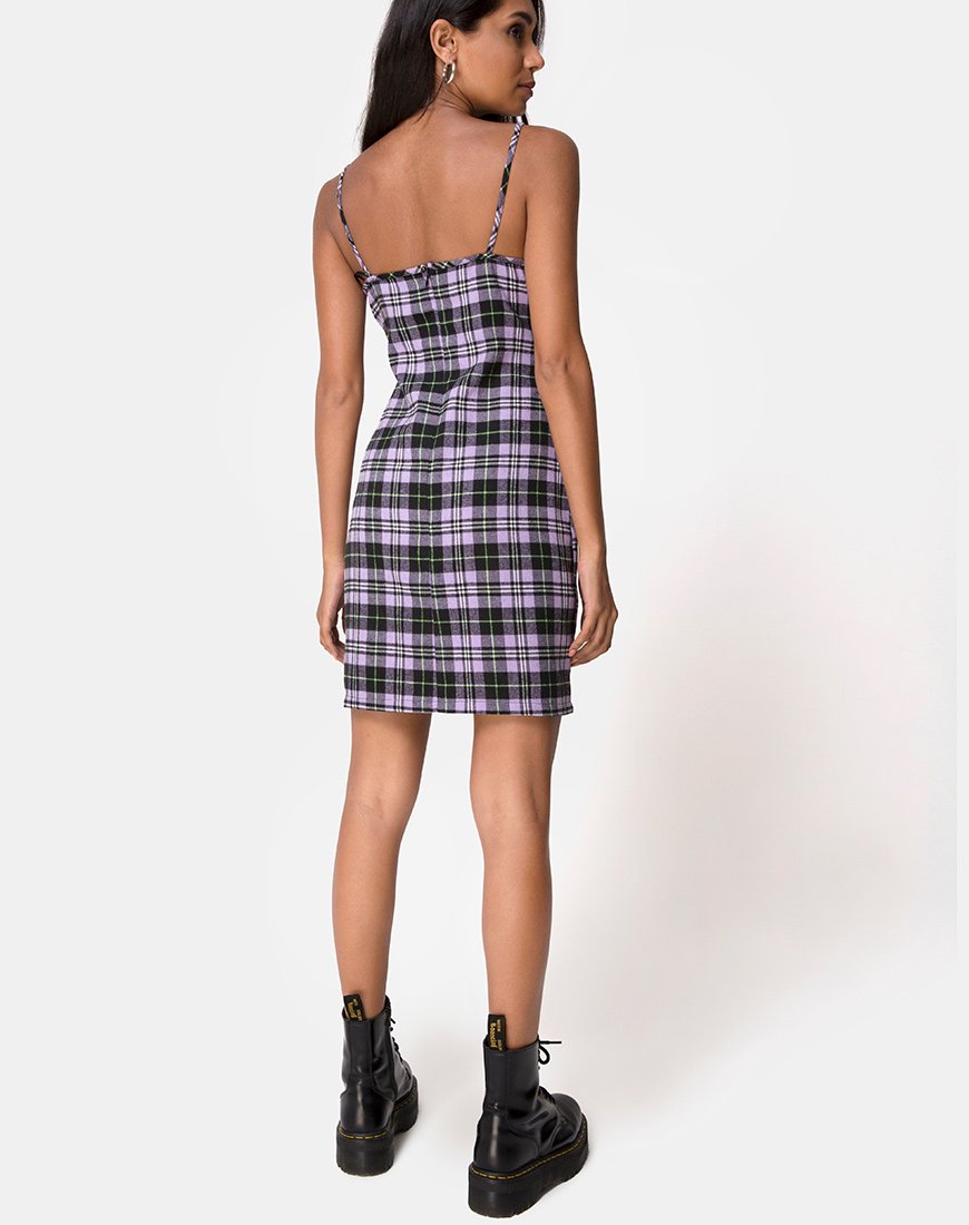 Image de la robe Cecile à carreaux lilas