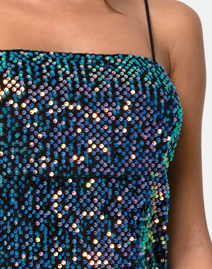 Image de la robe Cecile en velours Opal Shine Sequin