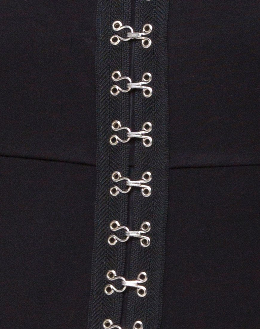 Image of Cecy Bodycon Dress in Black with Hook and Eye