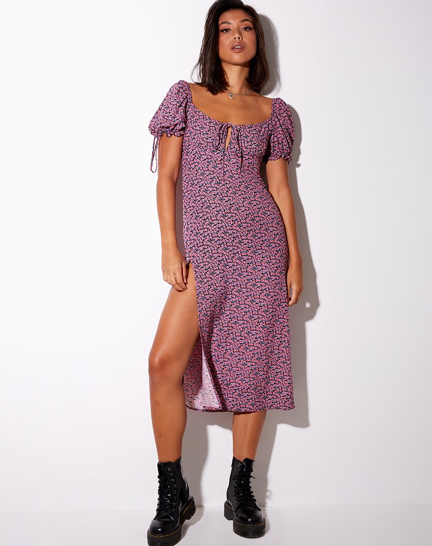 Image de Cello Midi Dress in Floral Fun Pink