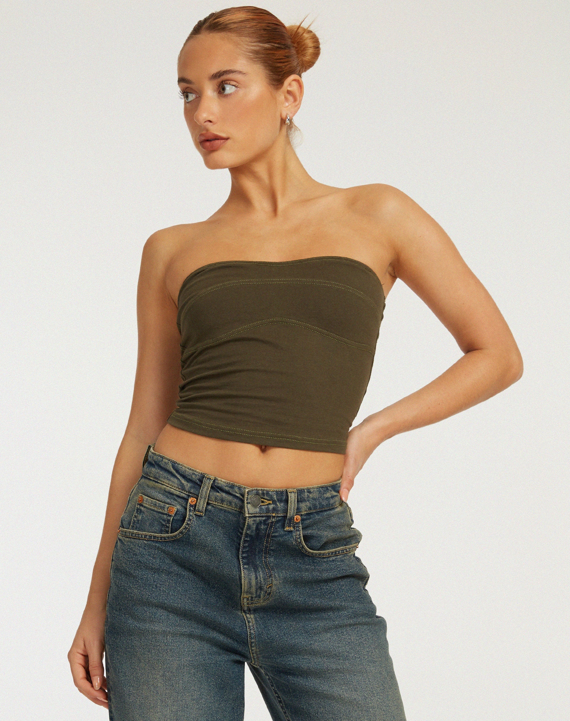 Image de Chae Bandeau Top in Olive