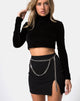 Image de la jupe à ceinture de chaîne en noir