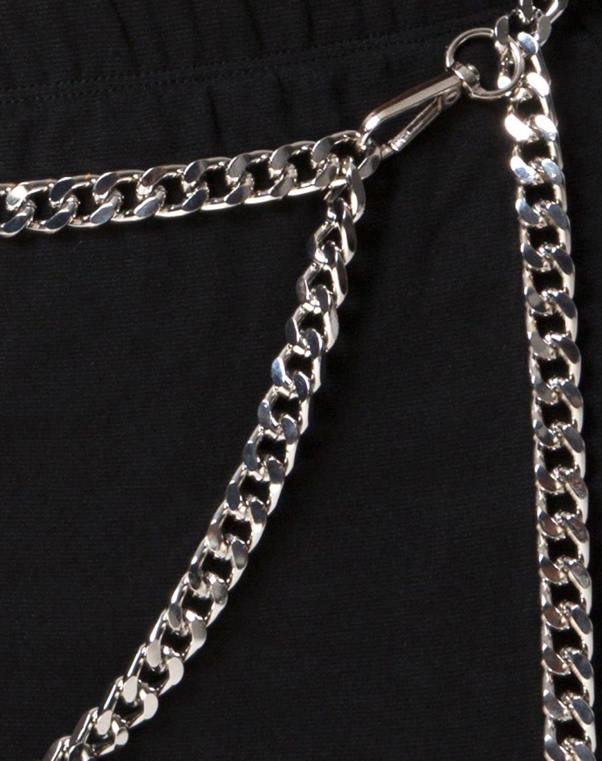 Image de la jupe à ceinture de chaîne en noir