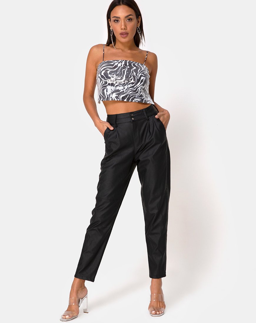 Image de Champo Crop Top in Trippy Zebra Clear Sequin