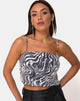 Image de Champo Crop Top in Trippy Zebra Clear Sequin