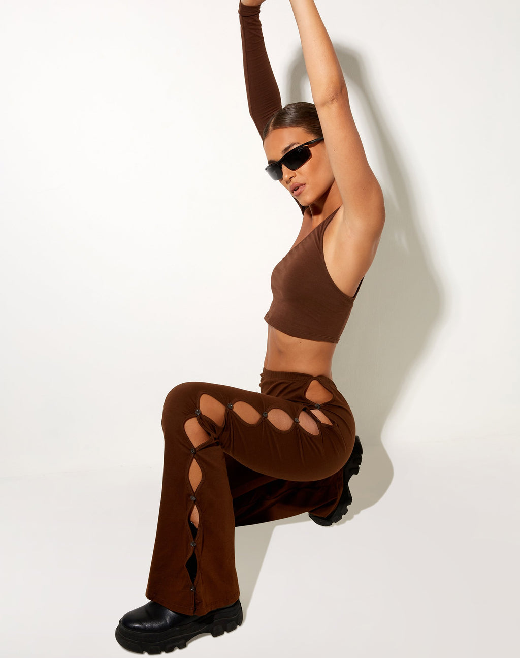 Pantalon évasé Channa, cacao