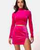 Image de la jupe Cheri en velours rose