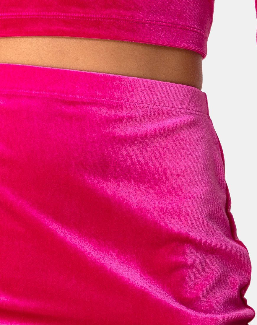 Image de la jupe Cheri en velours rose