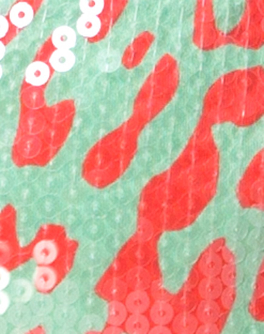 Image de la jupe Cherish en léopard flou avec paillettes transparentes