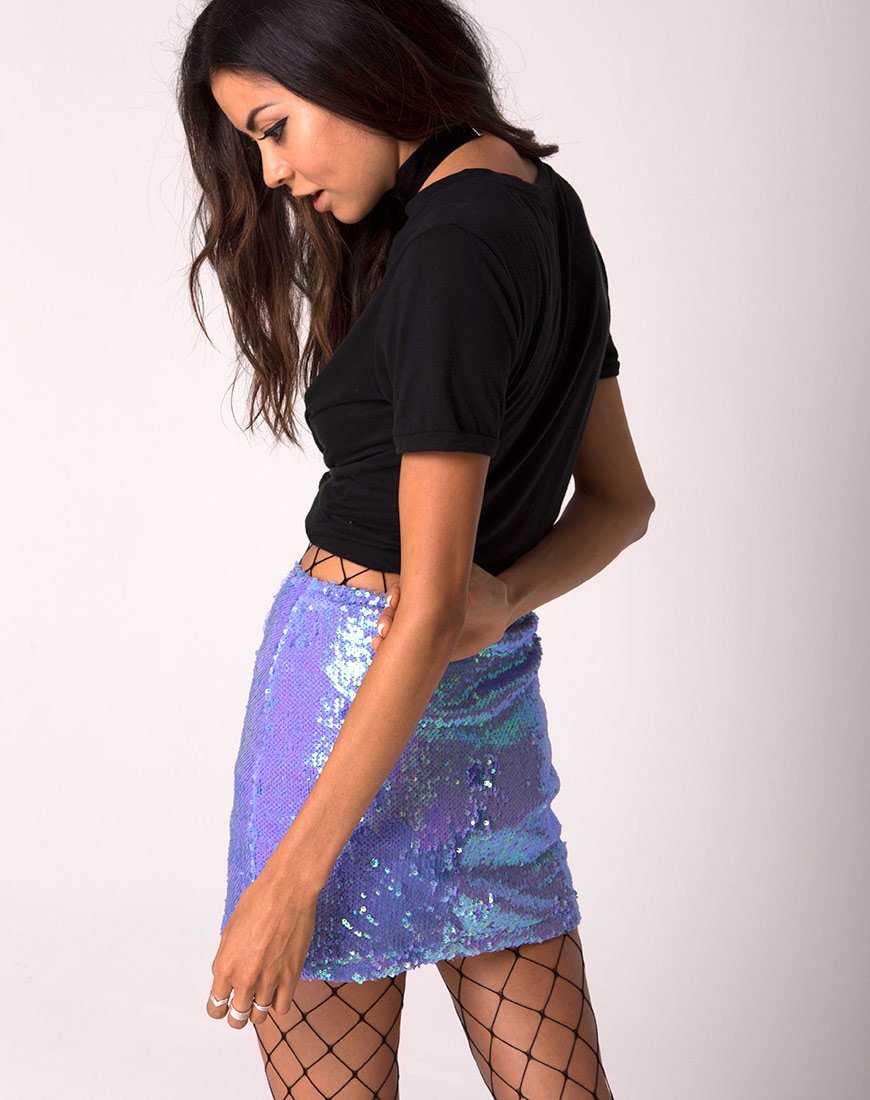 Image de Cherry Tube Skirt in Mermaid Fishcale Sequin