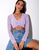 Image de Chilo Long Sleeve Top in Love Bloom Lilac Flock