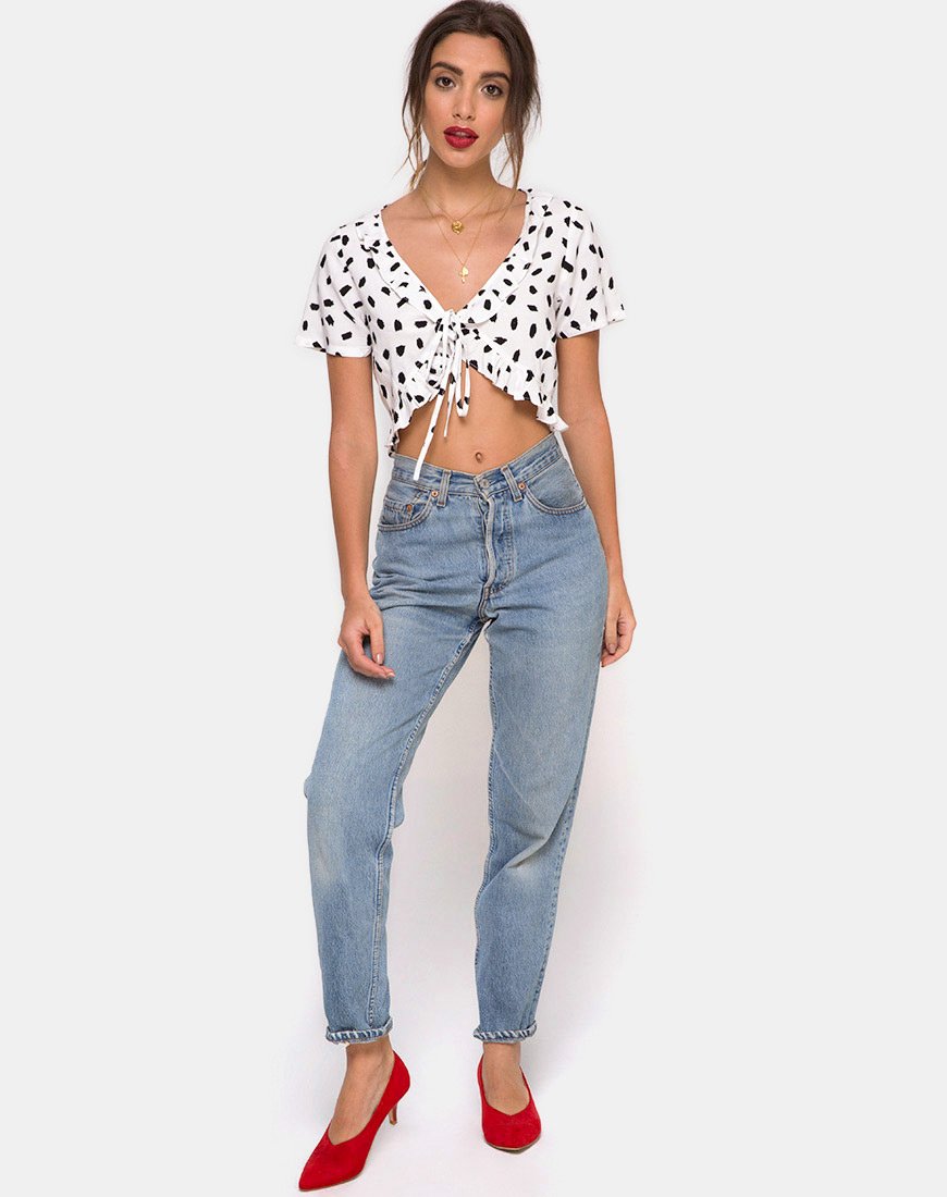 Image de Chisa Top in Diana Dot White