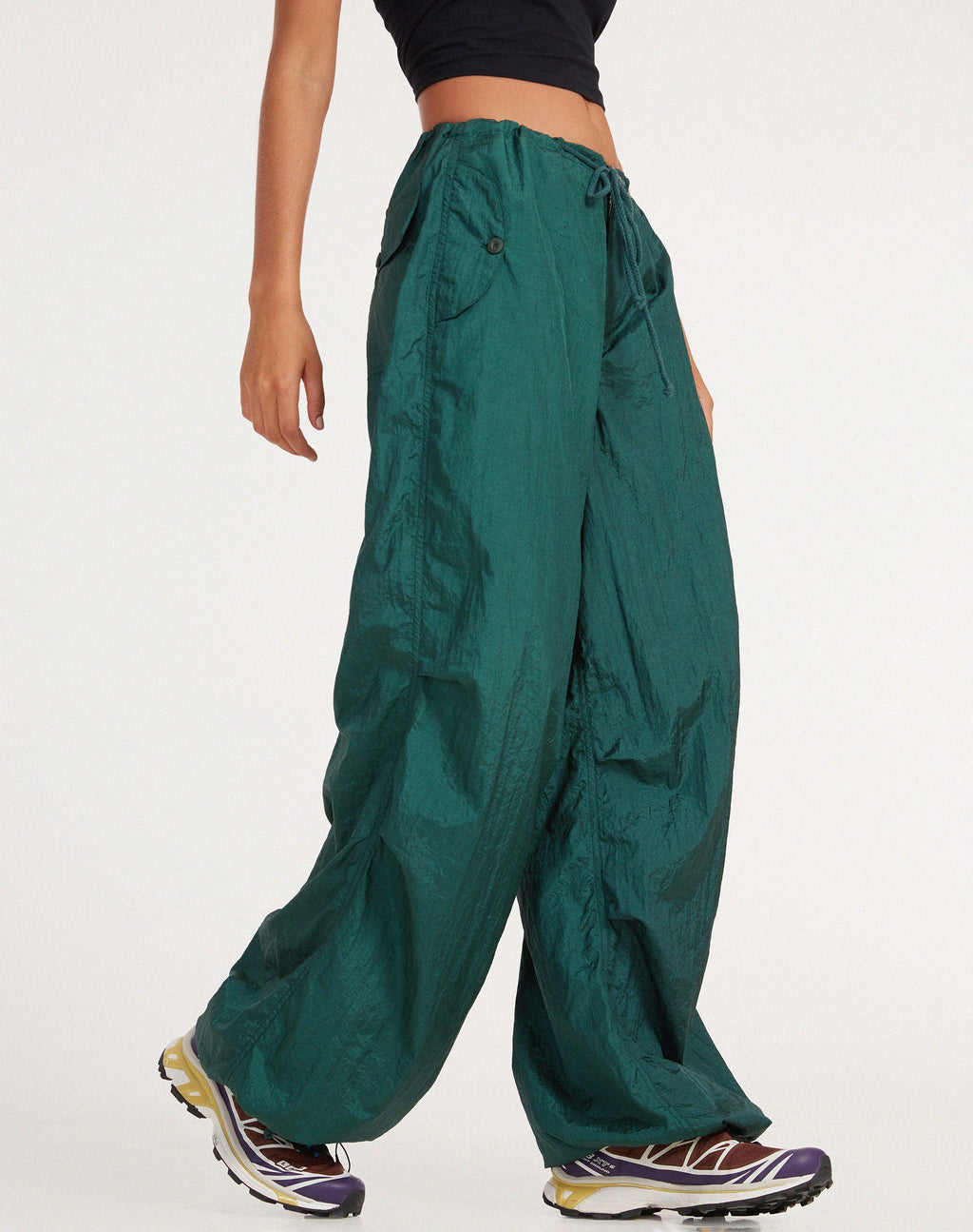 Pantalon Chute en Parachute Bottle Green