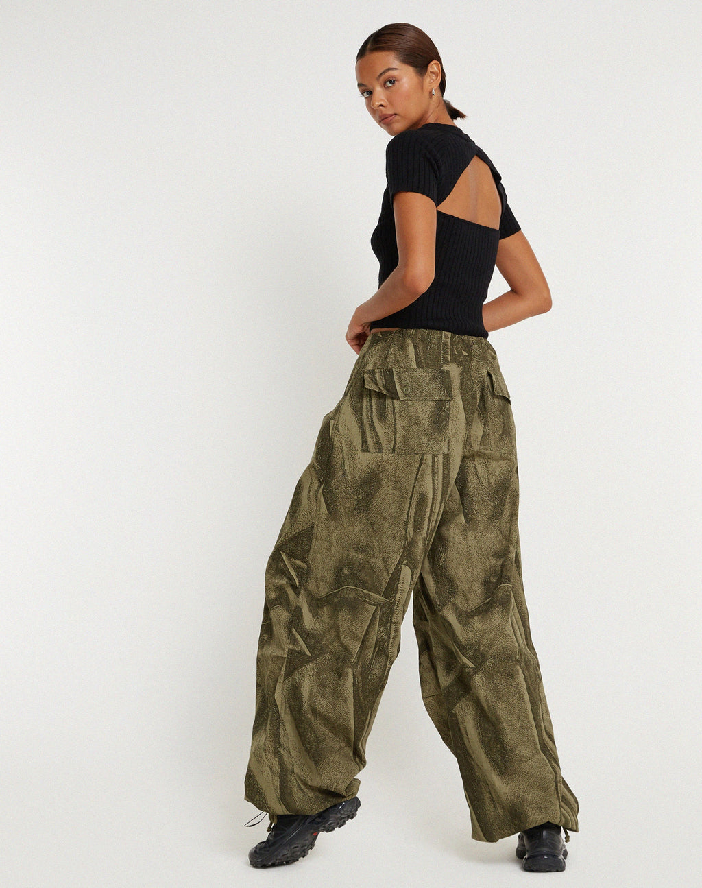 Pantalon Chute en Dystopian Crease Khaki
