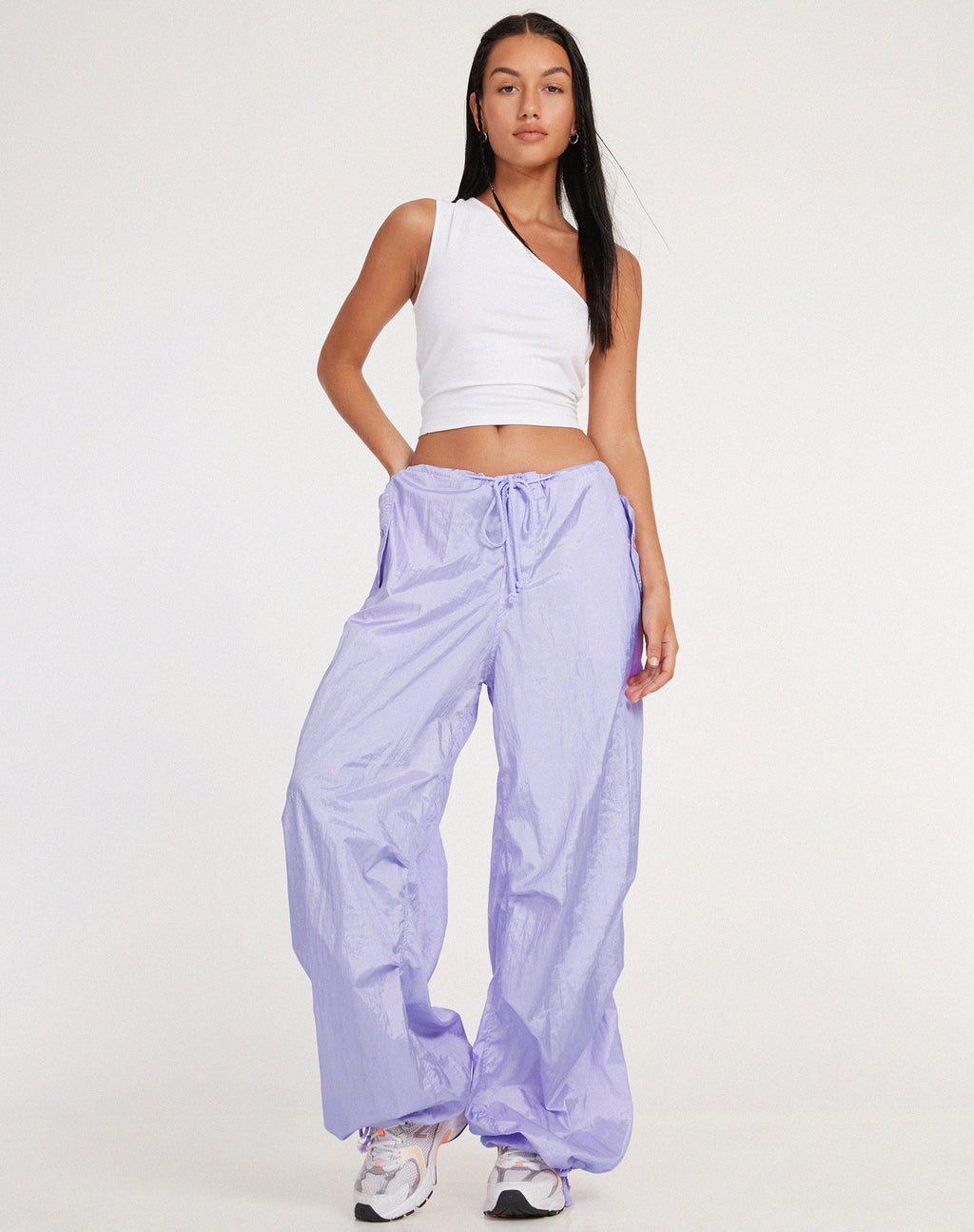 Pantalon Chute, parachute lilas