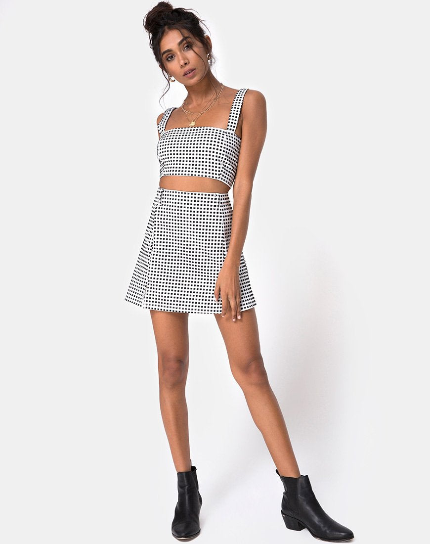 Image de Ciara Top in Gingham Ivory Black