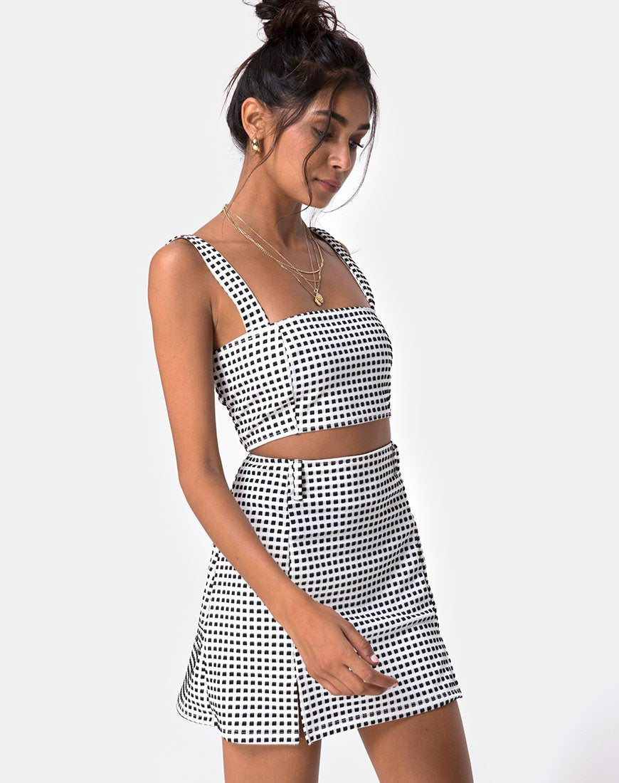 Image de Ciara Top in Gingham Ivory Black
