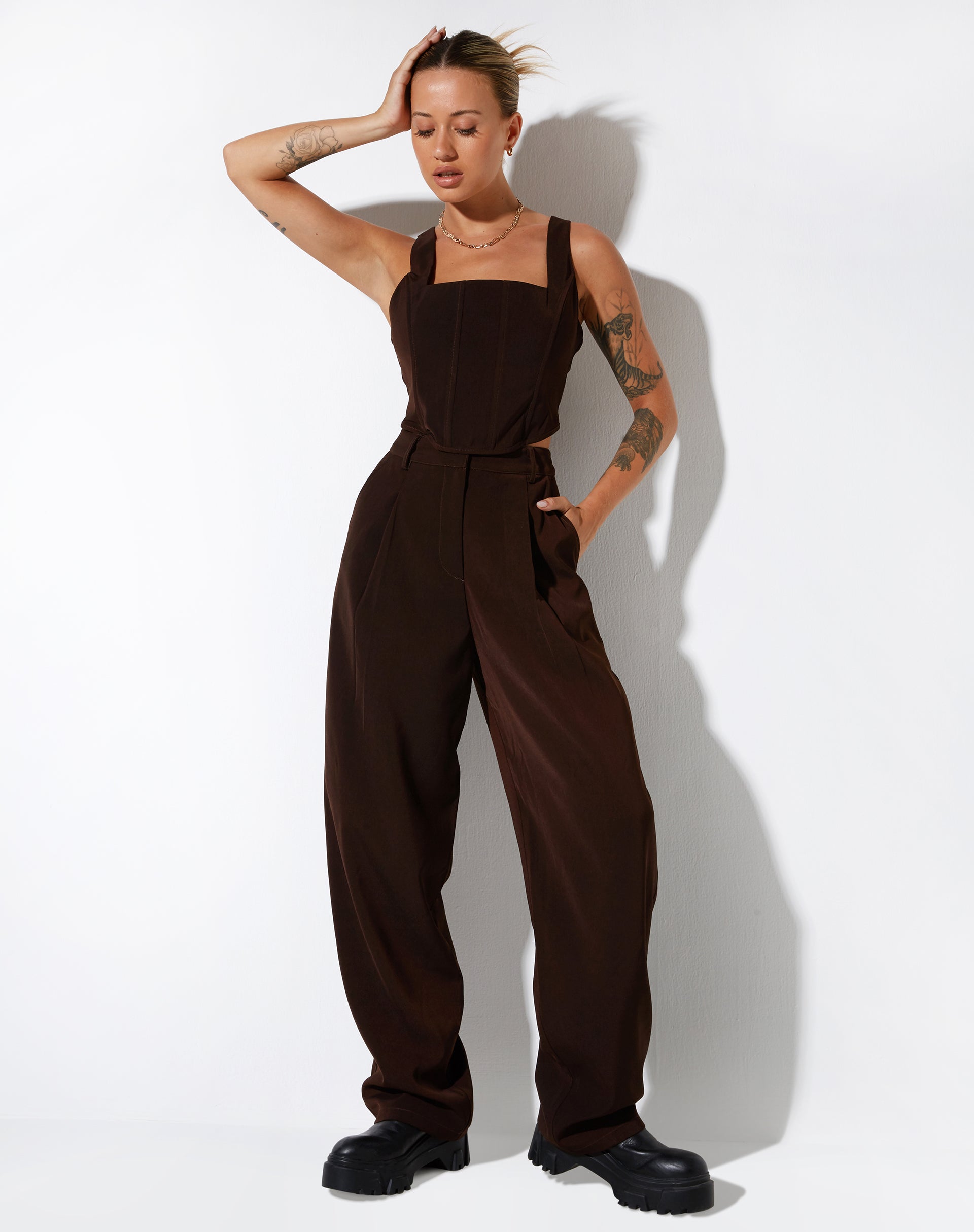 IMAGE DE Kicy Top en Tailoring Chocolat Noir