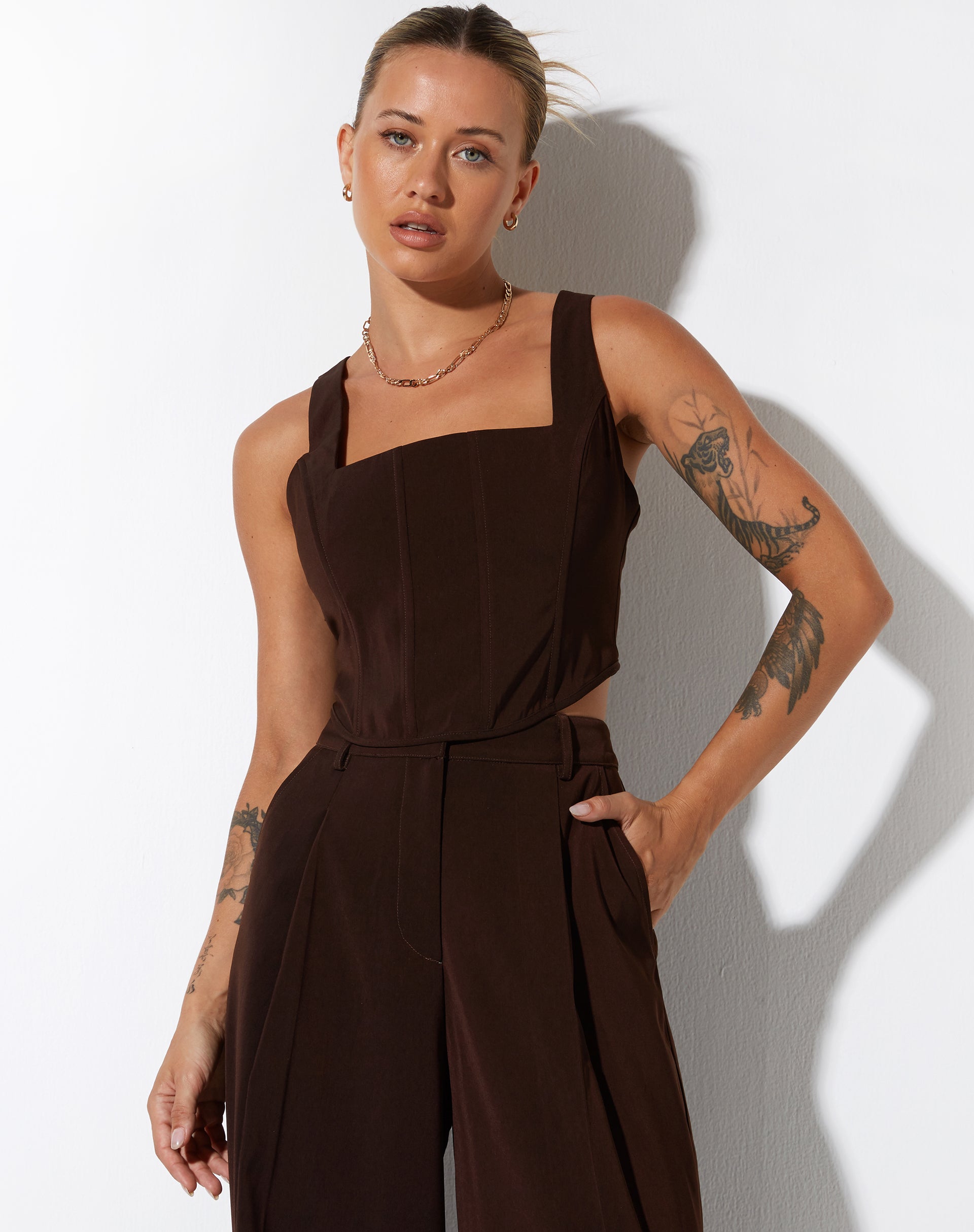 IMAGE DE Kicy Top en Tailoring Chocolat Noir