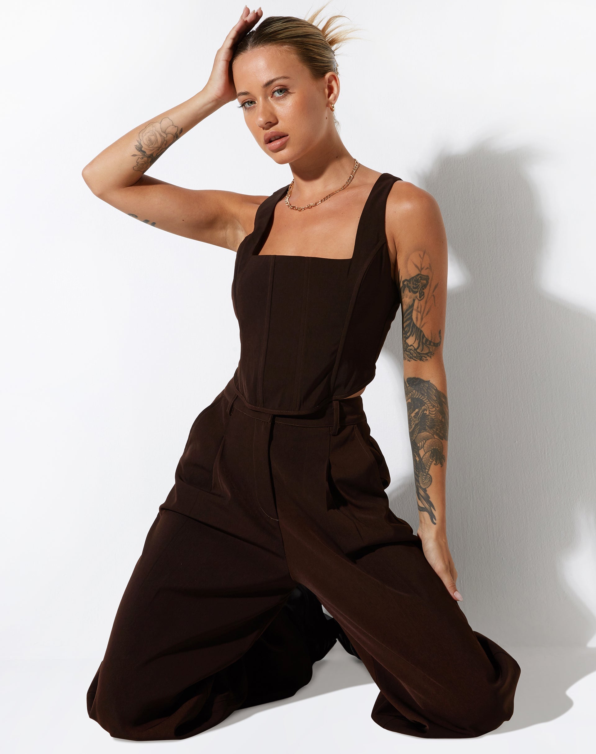 IMAGE DE Kicy Top en Tailoring Chocolat Noir