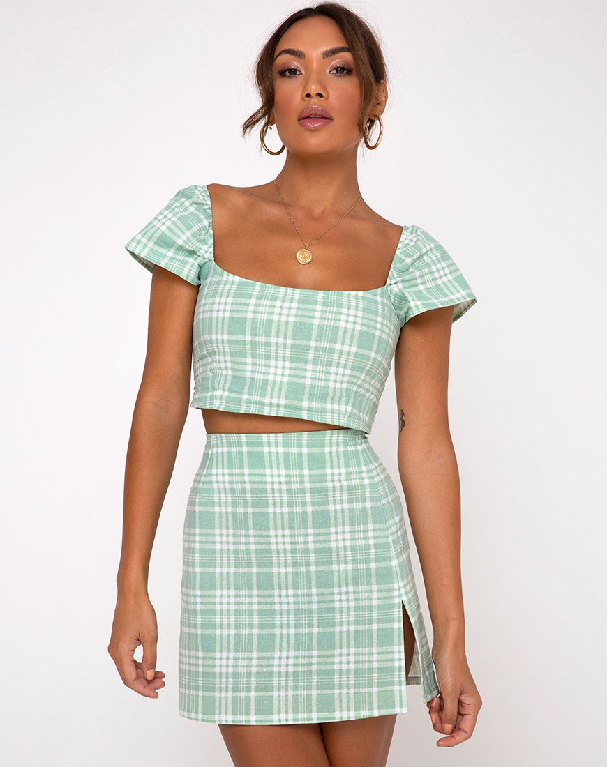 Image de Cindy Crop Top en nappe Neo Mint