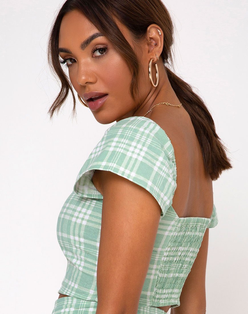Image de Cindy Crop Top en nappe Neo Mint
