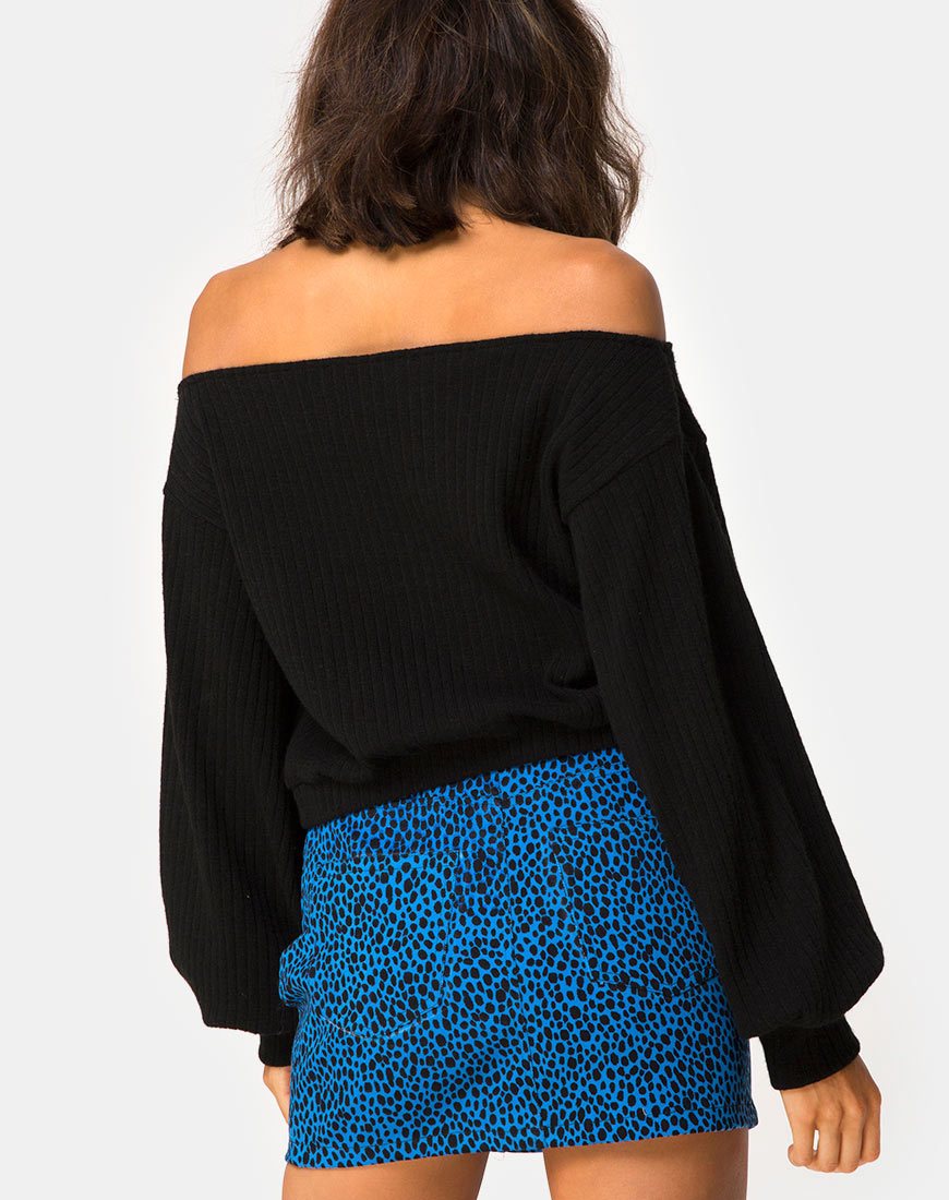 Saray - Pull à épaules dénudées en tricot noir