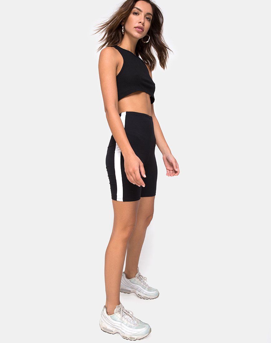 Image de Cirst Short en noir avec rayures blanches