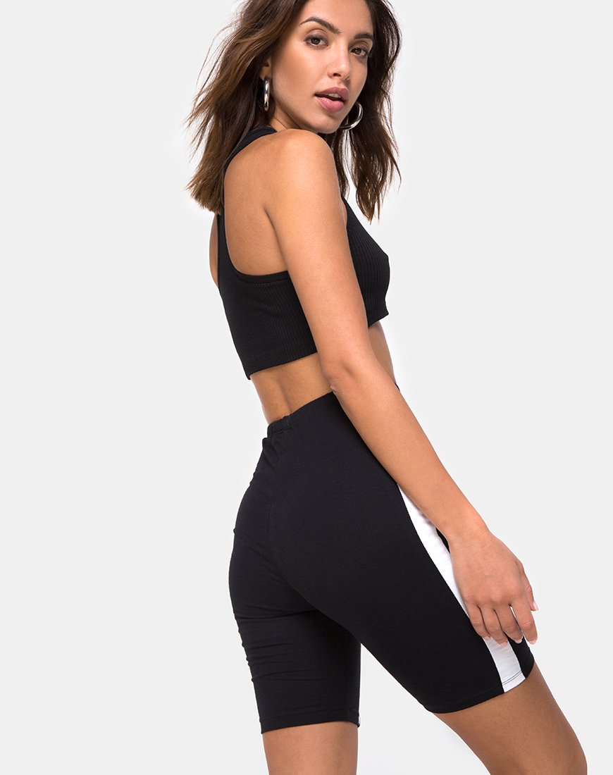 Image de Cirst Short en noir avec rayures blanches