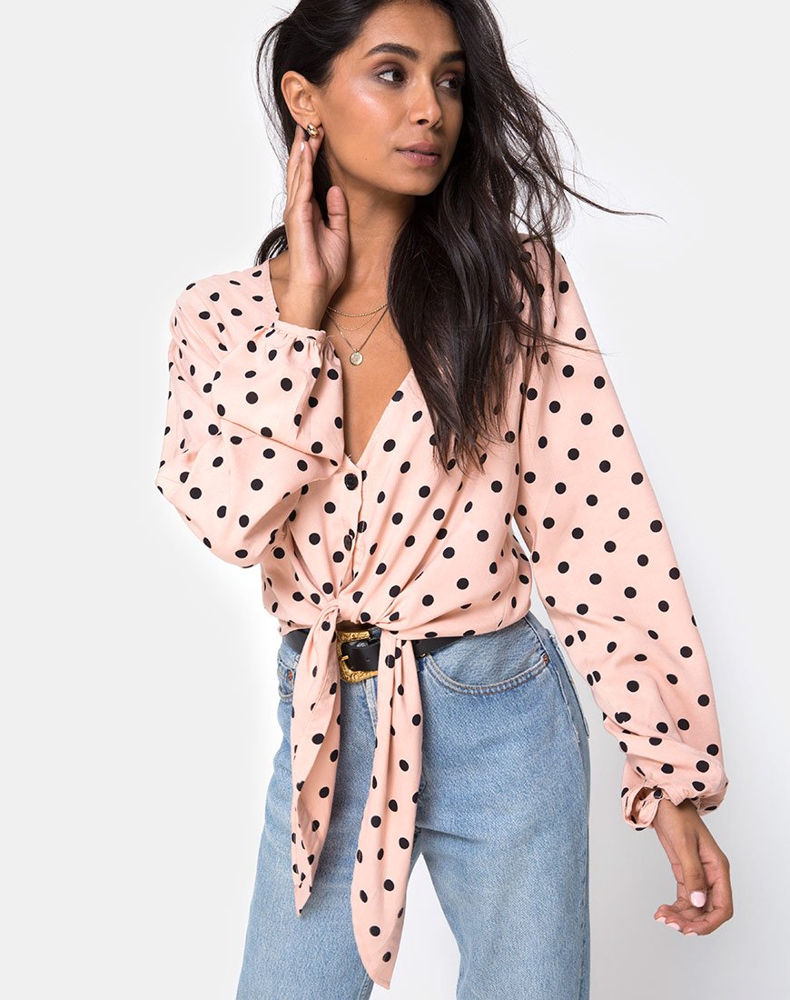 Image de Citra Top in New Polka Nude Black