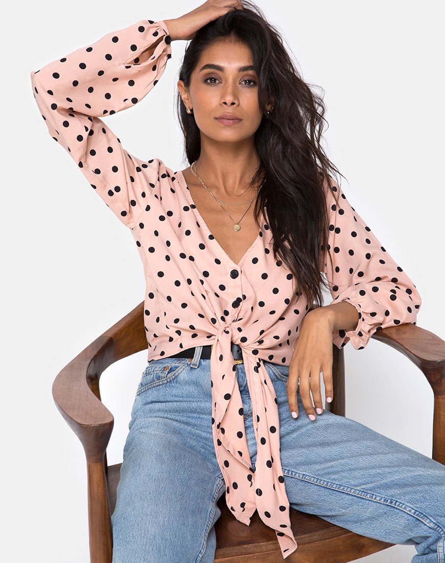 Image de Citra Top in New Polka Nude Black