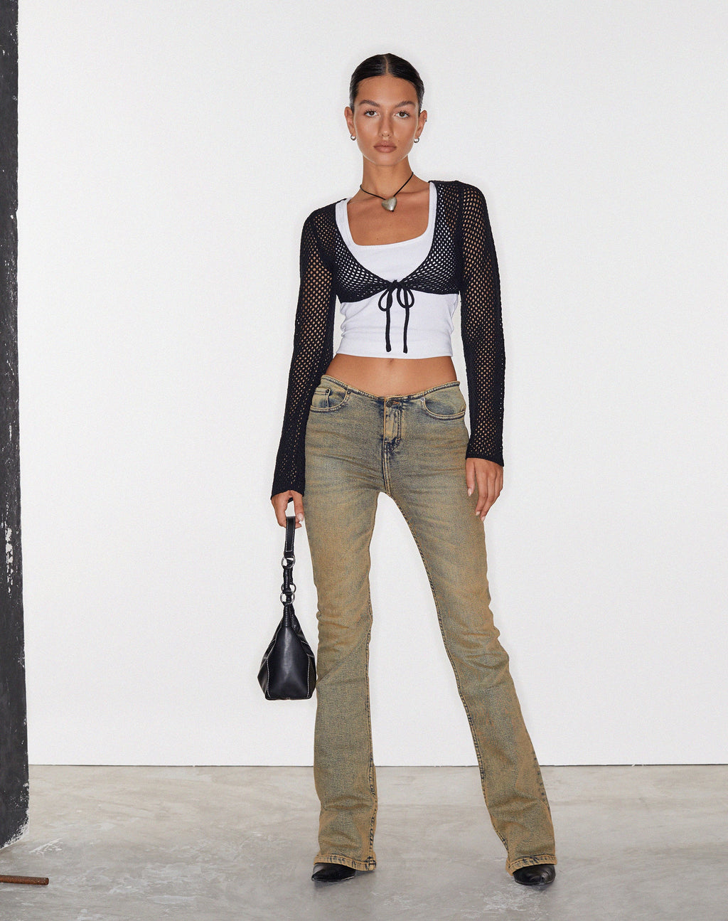 Jean à taille basse Clean Waist en bleu sable