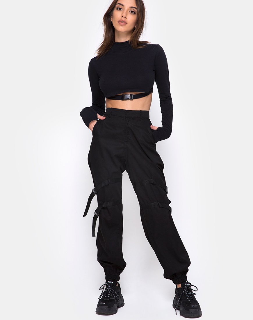 Image de Clive Cargo Trouser in Black Buckle