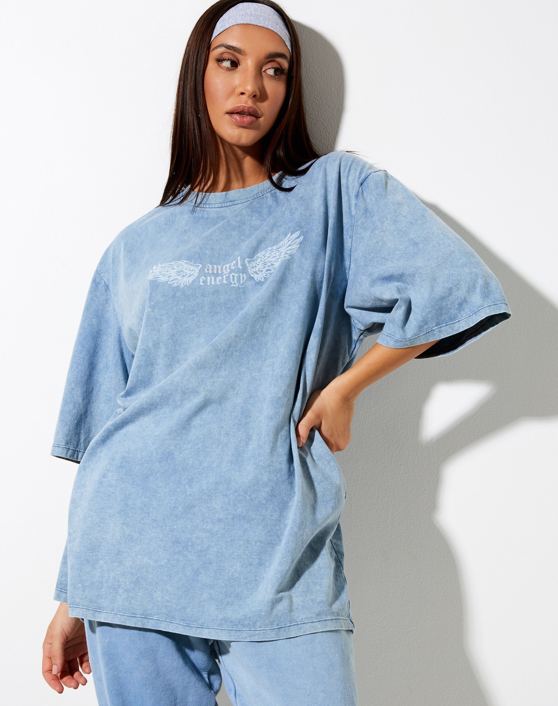 Image de Cocoon Tee in Washed Blue Angel Energy Wings