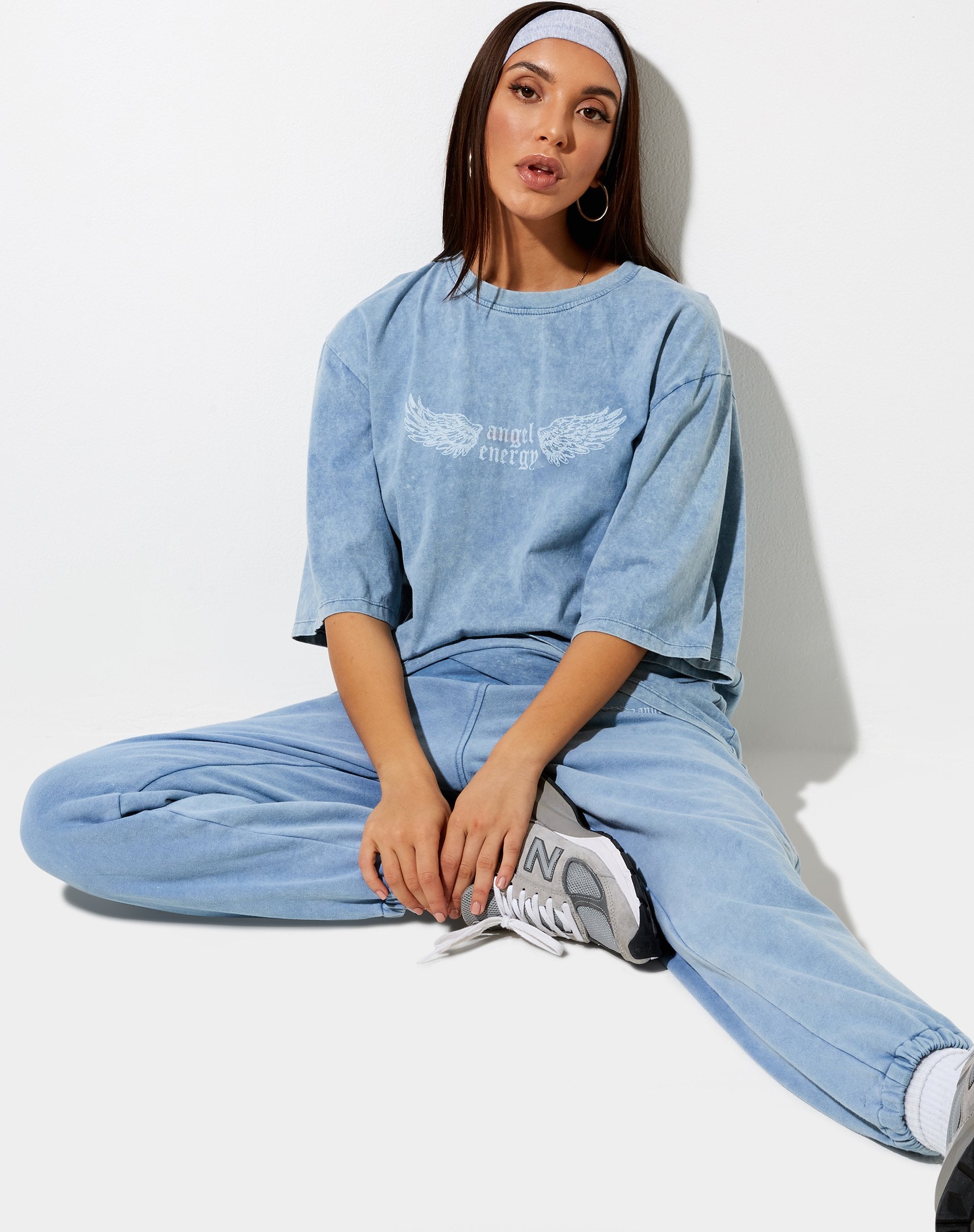 Image de Cocoon Tee in Washed Blue Angel Energy Wings