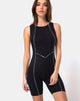 Image de Coda Unitard en noir avec ligne de passepoil