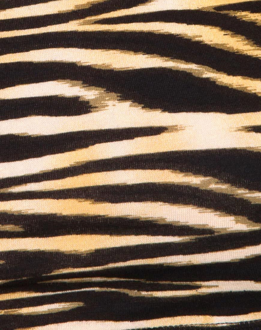 Image de Coga Off Shoulder Top in Zips Zebra Brown