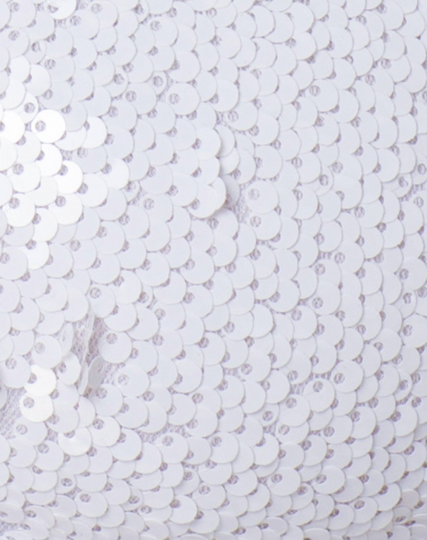 Image de Cogi Top in Matte Fishcale Sequin White