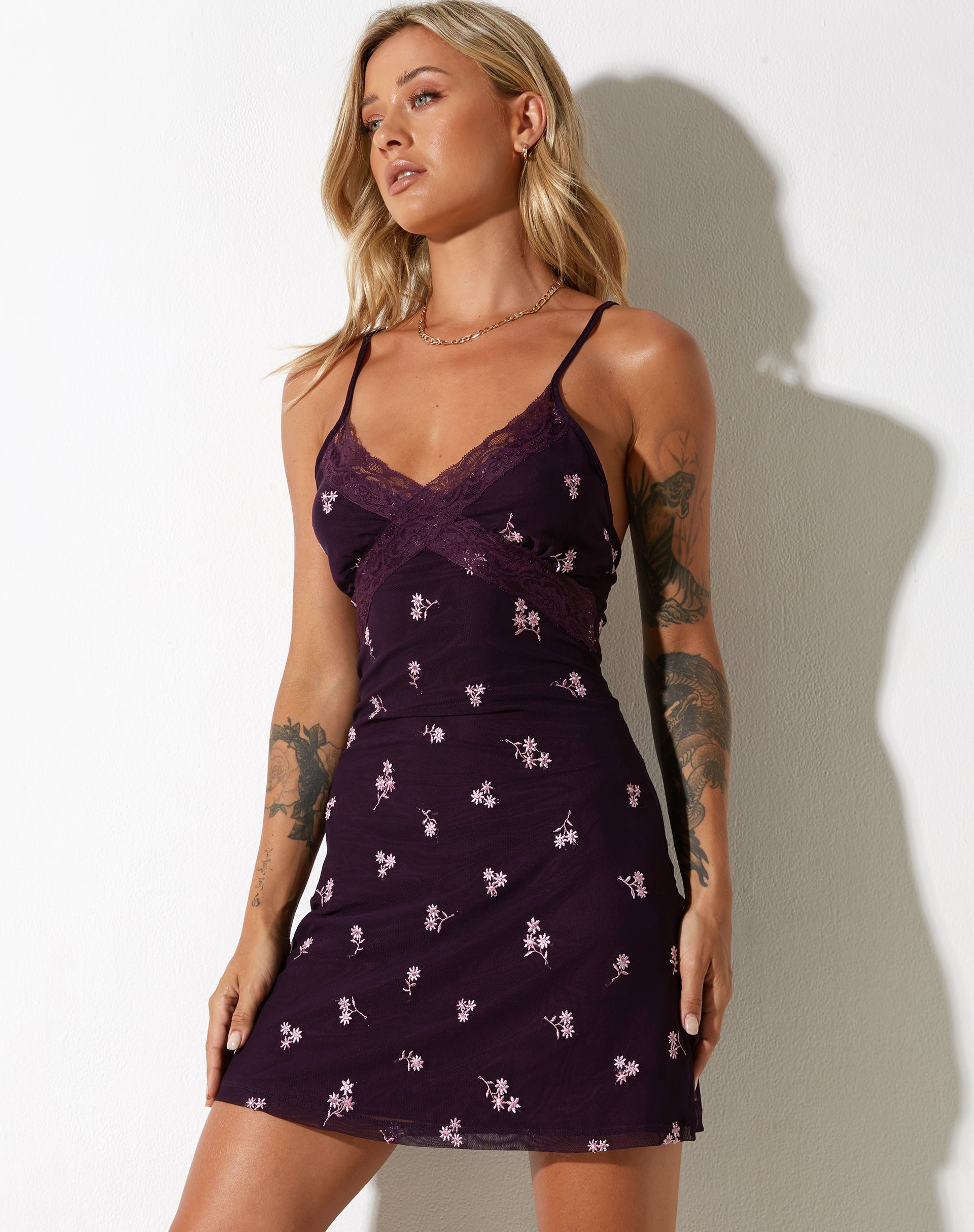 Image de la Mini robe Coline en Plum Daisy Embro