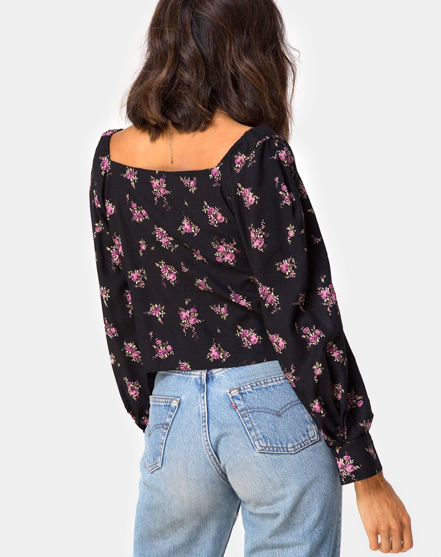 Image de Conila Crop Blouse in Sohey Rose Black