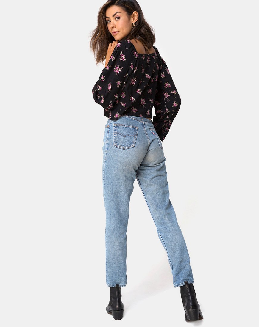 Image de Conila Crop Blouse in Sohey Rose Black