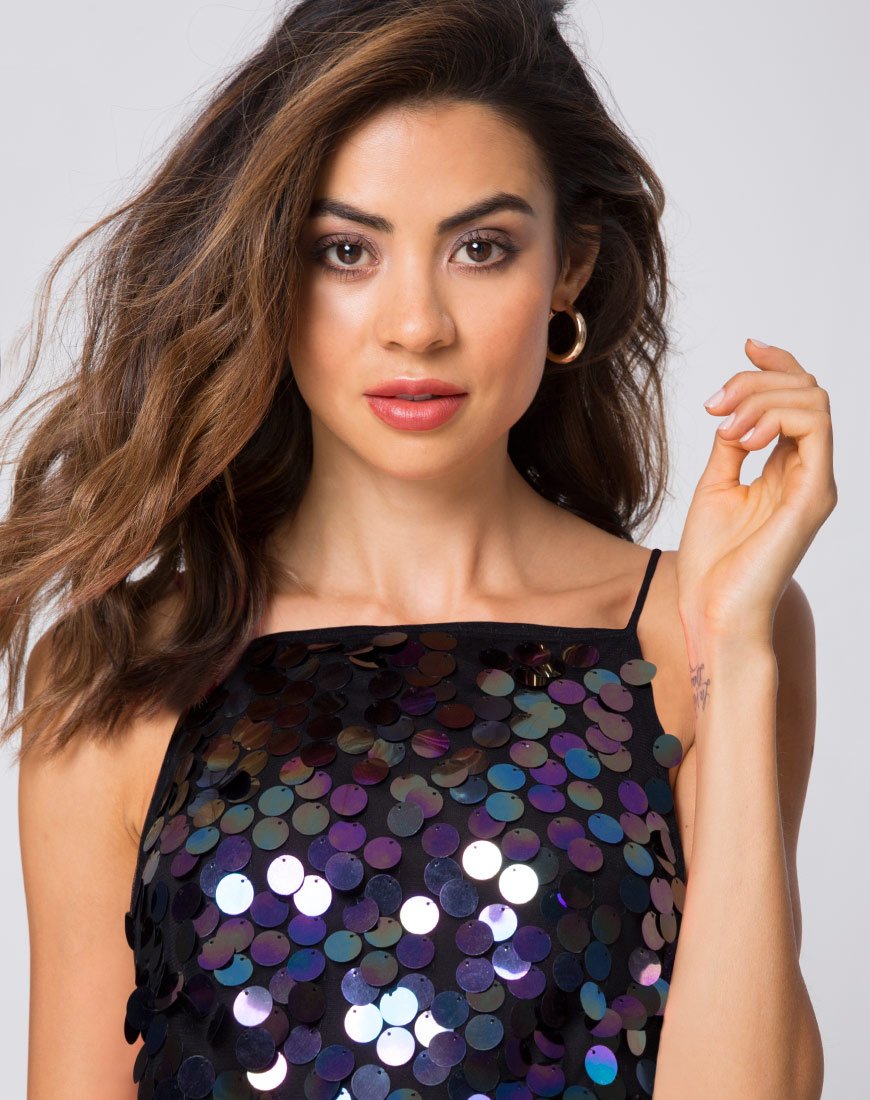 Image de Corine Slip Dress in Black Opal