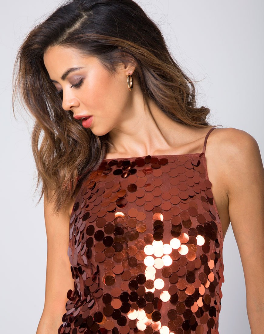 Image de Corine Slip Dress in Rust