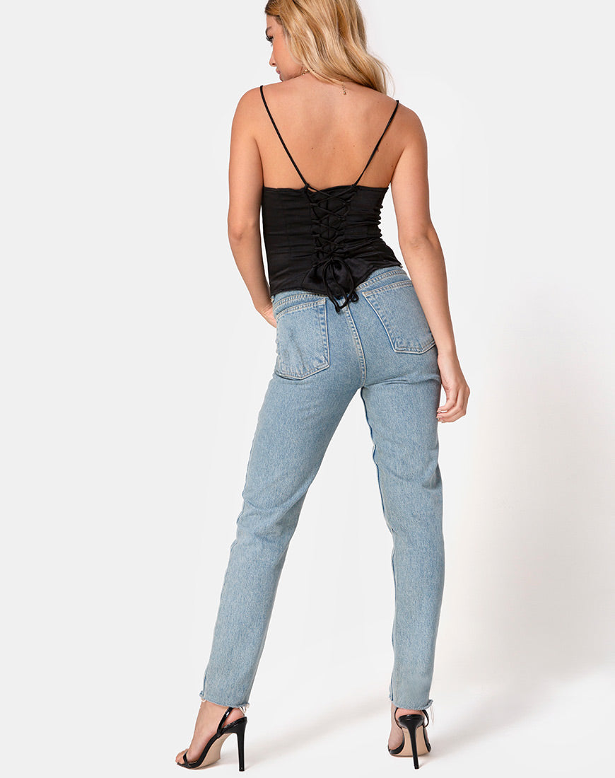 Image de Cosey Top en noir satiné