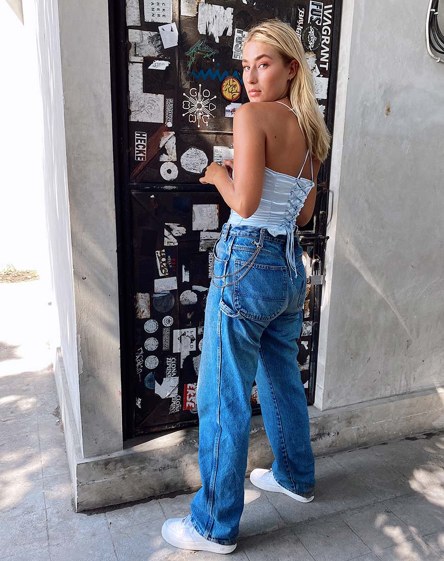 Cosey Top en bleu poudré satiné