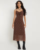 Image de Coya Maxi Dress in Flower Stem Flock Brown
