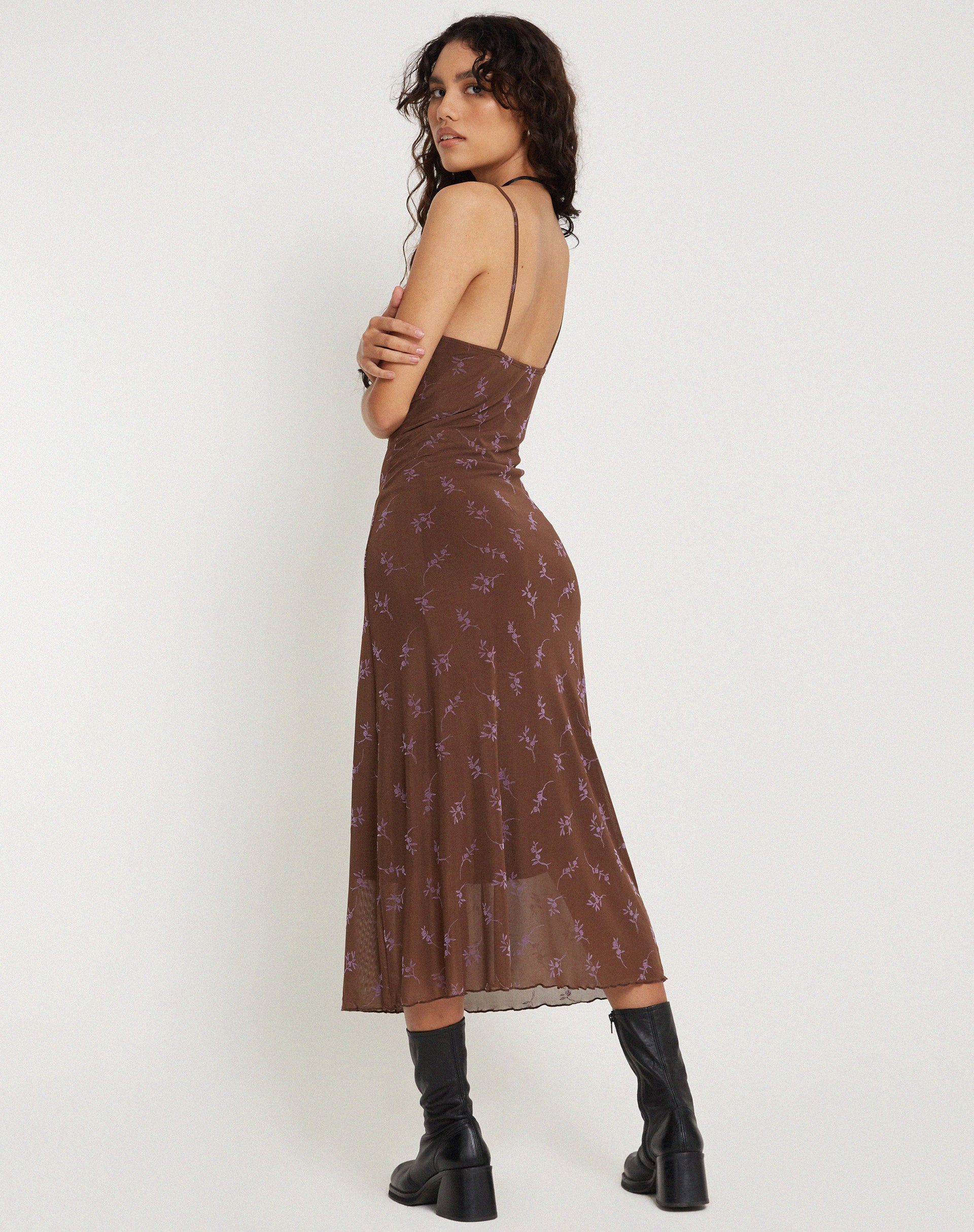 Image de Coya Maxi Dress in Flower Stem Flock Brown